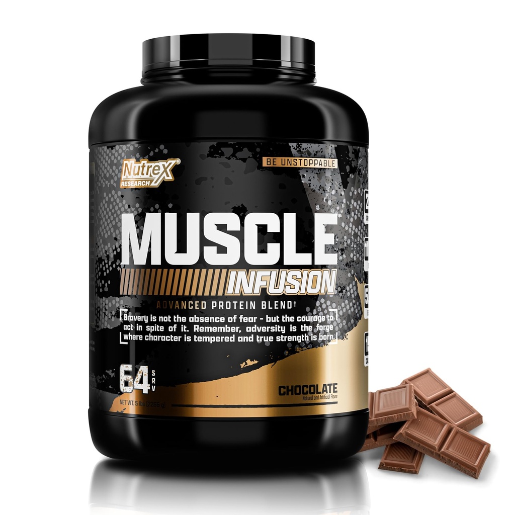 Nutrex Onderzoek Wei Proteïnepoeder, Chocolade Spierinfusie Wei Isolaat w/EAA & Hi BCAA voor Spierinname - 5 Ponden - Spierinbouwer voor mannen en vrouwen, Sport Voeding, Heerlijke Smaak & Textuur