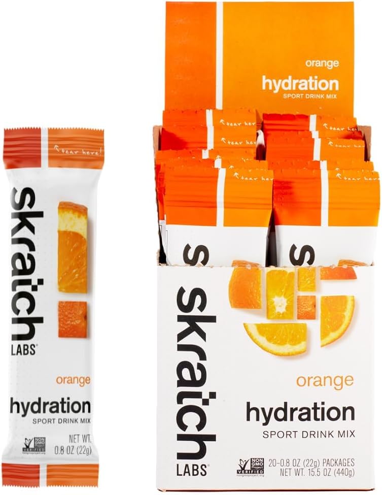 Skratch Labs Hydration Packets - Hydration Drink Mix, Orange (20ct) - Electrolyte Powder Packets Ontwikkeld voor atleten en sportprestaties - Glutenvrij, Veganistisch, Kosjer