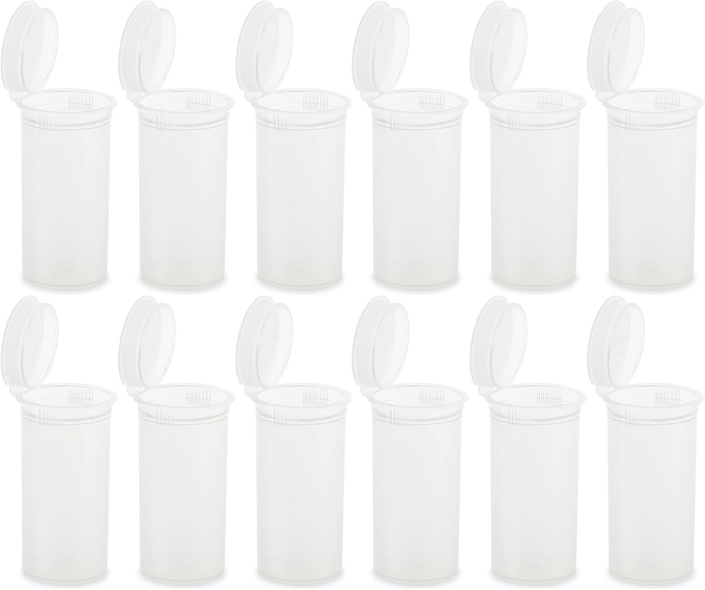 12 Pack Lege plastic pillen flessen met caps, luchtdichte Multi-Purpose 13 Dram Pill Container met Pop Top Caps voor geneesmiddelen, supplementen, of elke kleine items (helder transparant)