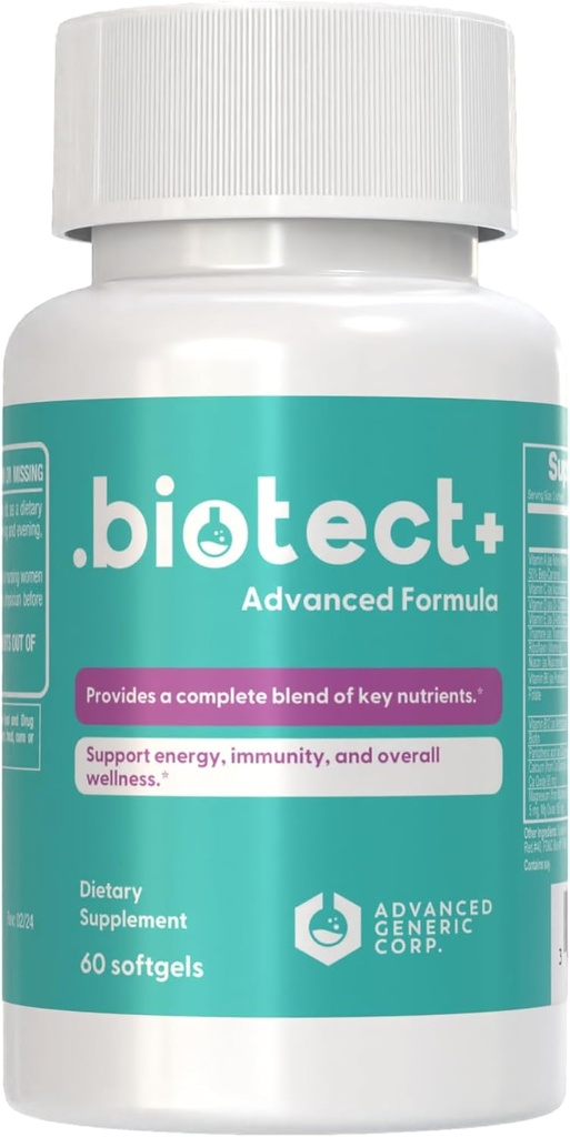 Biotect + Advanced Immune Support Formula - Complete Daily Wellness Supplement met essentiële voedingsstoffen voor energie, immuniteit en algemene gezondheid - 60 Softgels, 30-dagen levering