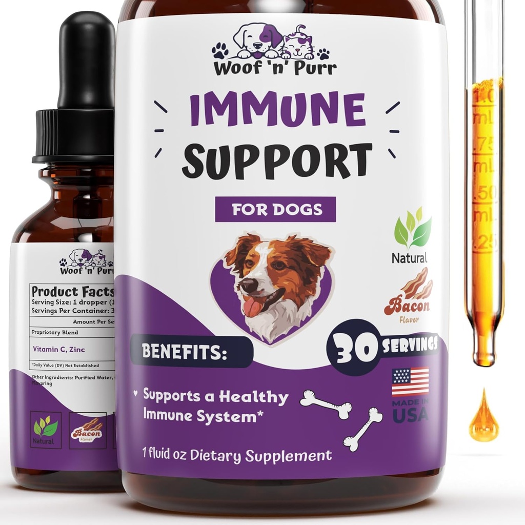 Hond Immuun Ondersteuning - Immuun Ondersteuning voor honden - Honden Immuun en Allergie Supplement - Honden Immuun Booster - Honden Immuun Boost - Honden Immuun Ondersteuning Supplement - Honden Immuun Supplement - 1 fl oz