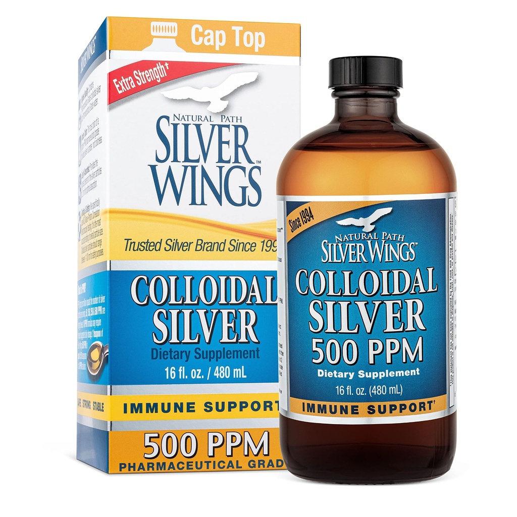Natural Path Silver Wings Collective Silver 500ppm (2500mcg) Immune Support Supplement 16 fl. oz.