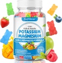 softbear Kalium Gummies voor volwassenen, Hoge Absorptie Kalium Magnesium Supplement met Vitamine B6 CoQ10 voor Leg Cramps & Muscle Health Sugar-Free Vegan Mixed Fruit Smaak 60 Gummies