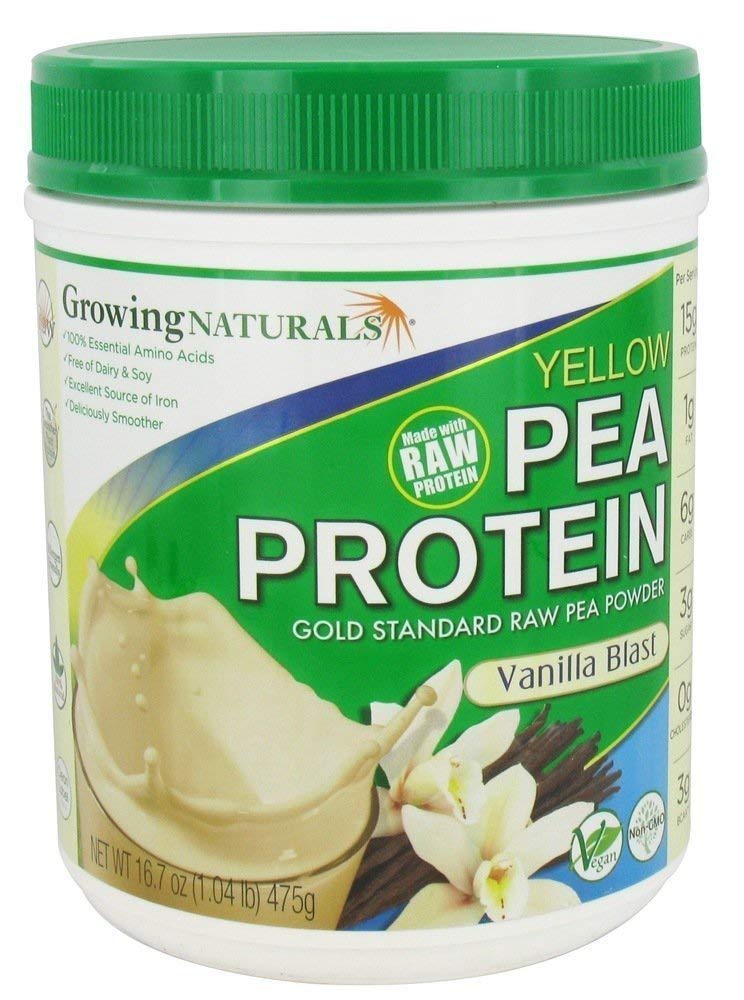 Groeiende Naturals Yellow Pea Protein - Vanille Blast - 16 Oz