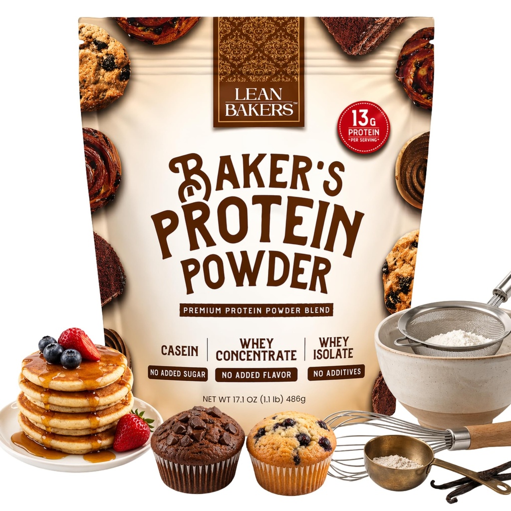 Baker's Proteïnepoeder Pure Natuurlijke Proteïne Blend, Wei Isolaat, Wei Concentraat, Caseïne, Glutenvrij, Geen zoetstoffen, Unflavored, 17,1 oz, voor het bakken van hoge proteïne Low Calorie Snacks