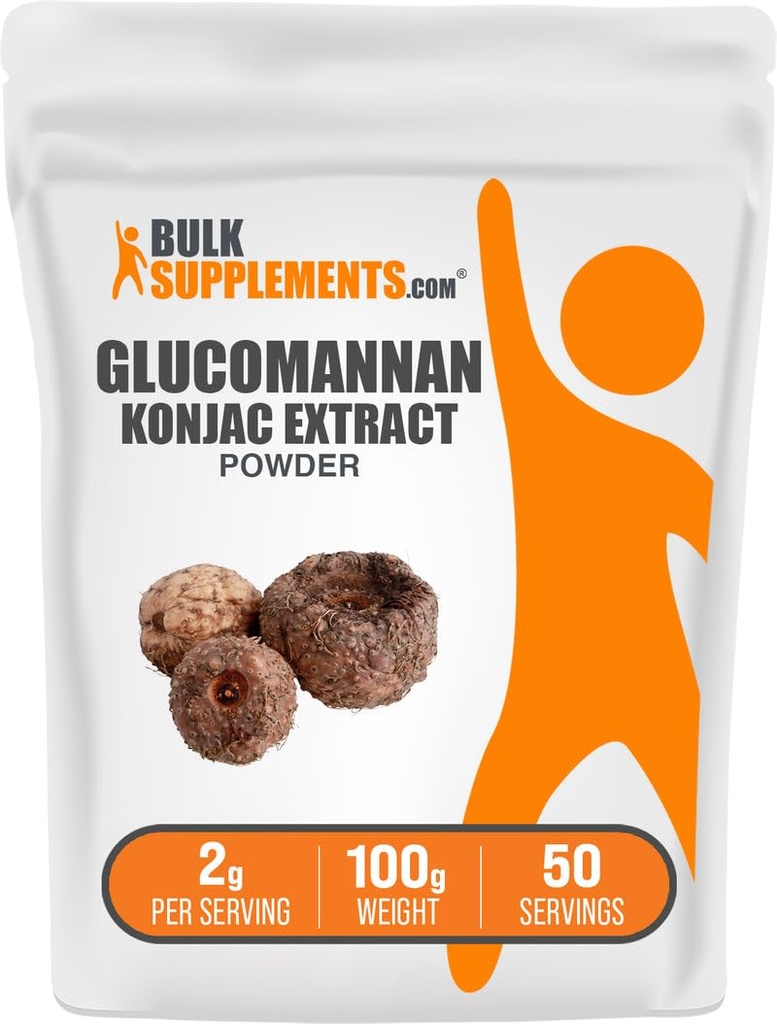 BulkSupplements.com Glucomannan Poeder - van Konjac Root Extract Poeder, Glucomannan Supplementen - Glutenvrij, 2g per portie, 100g (3,5 oz) (verpakking van 1)
