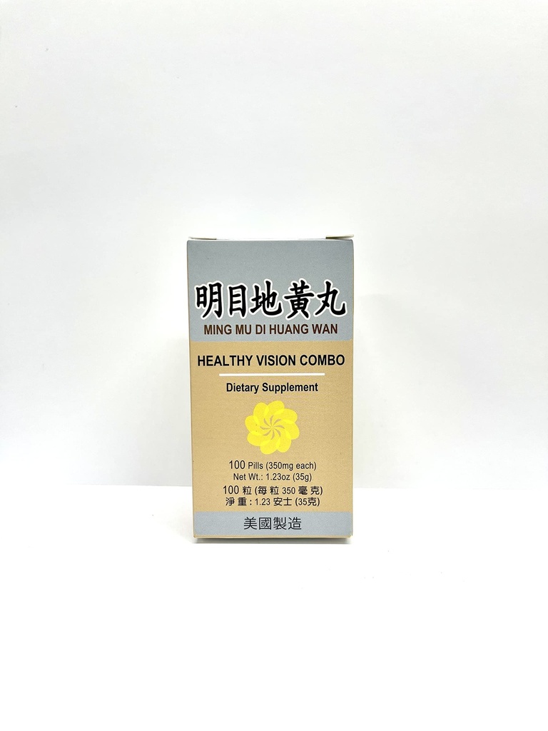 Gezonde Vision Combo - Ming Mu Di Huang Wan Herbal Supplement Helpt voor Blurry Vision, Overmatige Tearing, Irritation in The Eyes 350mg 100 Pillen USA Made