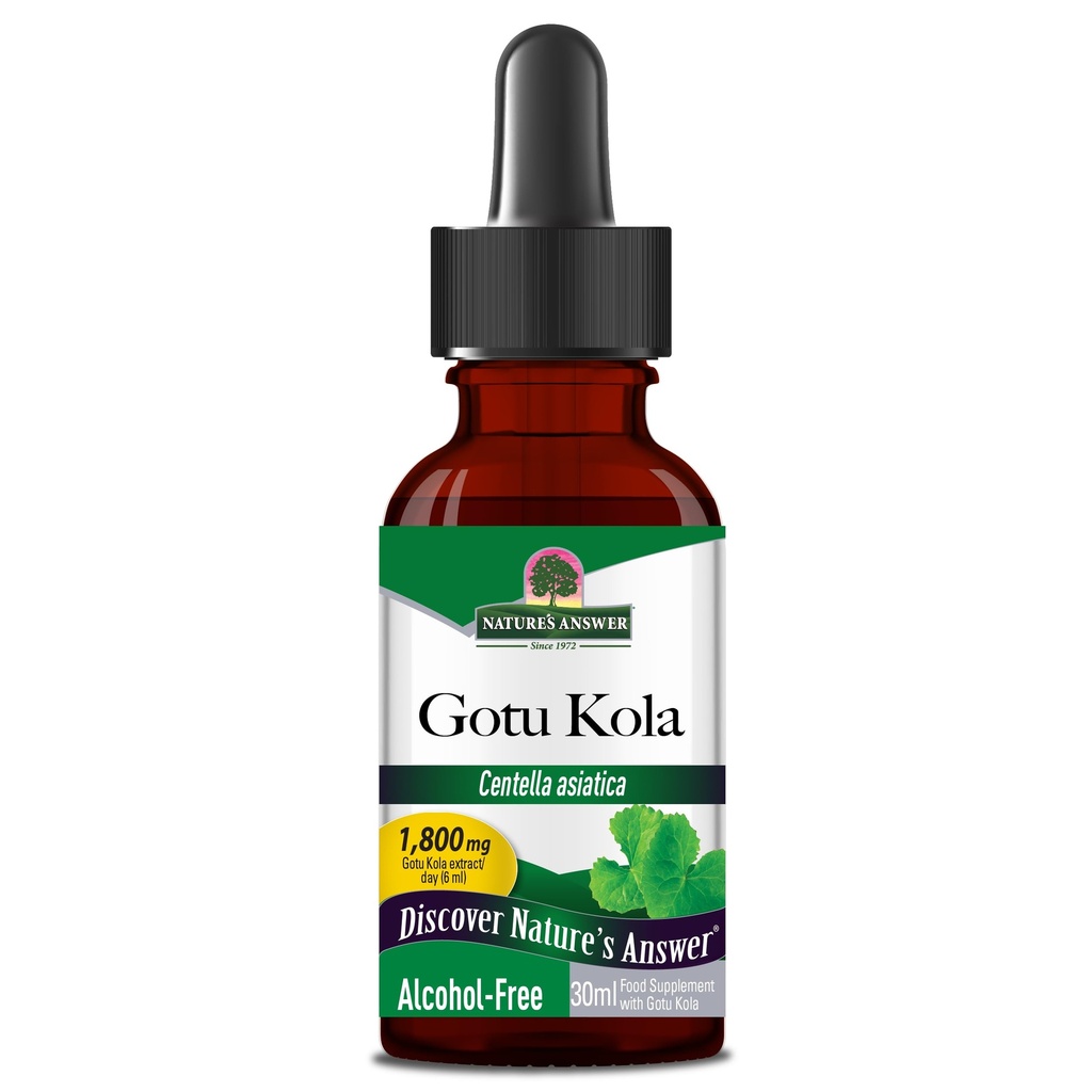 Het antwoord van de natuur Gotu Kola Herb Alcoholvrij, 1-Fluid Ounce 