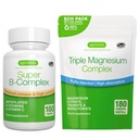Super B-Complex 180 tabletten + Triple Magnesium Complex 180 tabletten Vegan Bundle, Methylated Sustained Release B Complex + High Absorptie Chelated Magnesium Glycinate, Taurate & Citrate, by Igennus