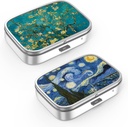 Pill Box 2 Compartiment kleine pil geval,Portable voor Pocket of Purse pil Organizer Pillencontainer houder om vitamines, medicijnen, visolie en supplementen(2PCS)