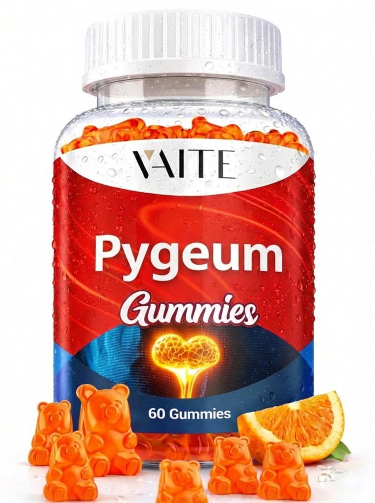 Pygeum Supplement Gummies 500mg - Veganische kauwtabletten met Africanum Bark Extract, plantaardige supplementen voor man, niet-GMO Glutenvrije, suikervrije, gelatinevrije, 60 kauwgom