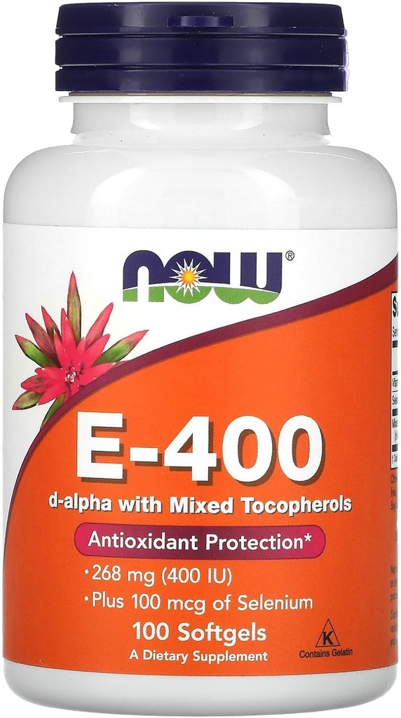 Nu Foods E-400 D-Alpha met gemengde tocoferolen, 268 mg (400 IE), 100 Softgels