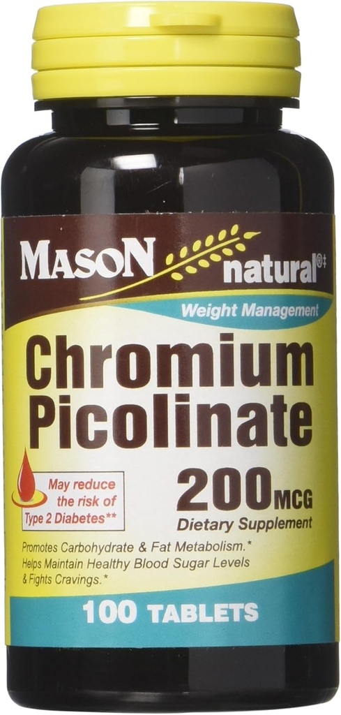 Mason Vitaminen Chroom Picolinaat Tabletten, 60 Tellen