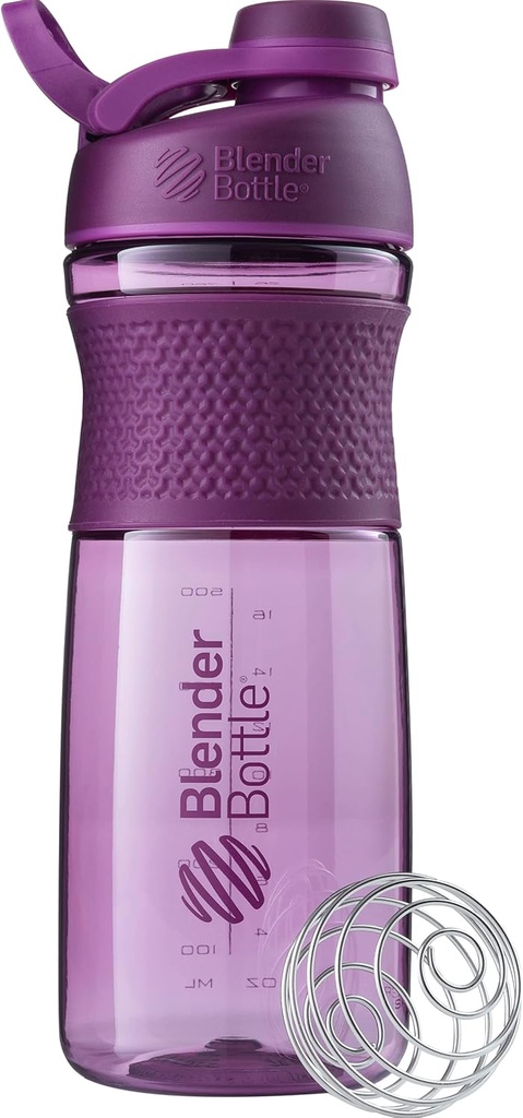 BlenderBattle SportMixer Shaker Bottle Perfect voor eiwitshakes en pre-workout, 28-Ounce, Plum