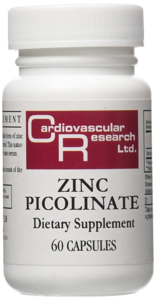 Cardiovasculaire Onderzoek Zink Picolinaat Capsules, 60 Tellingen