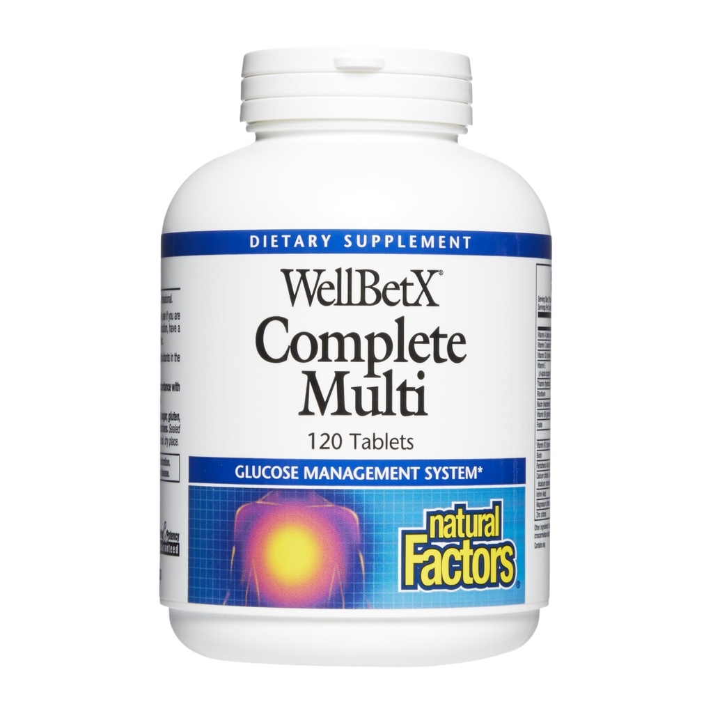 WellBetX Complete Multi door Natuurlijke Factoren, Ondersteunt Gezond Koolhydraat Metabolisme, 120 tabletten, 120 tabletten