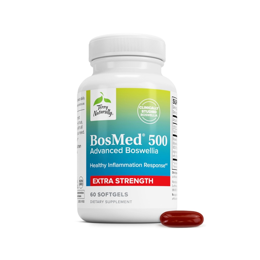 Terry natuurlijk BosMed 500 - Boswellia Serrata Extract supplement - Dieetsupplement voor gezonde long ondersteuning - kruidensupplement Formule - 60 Softgels