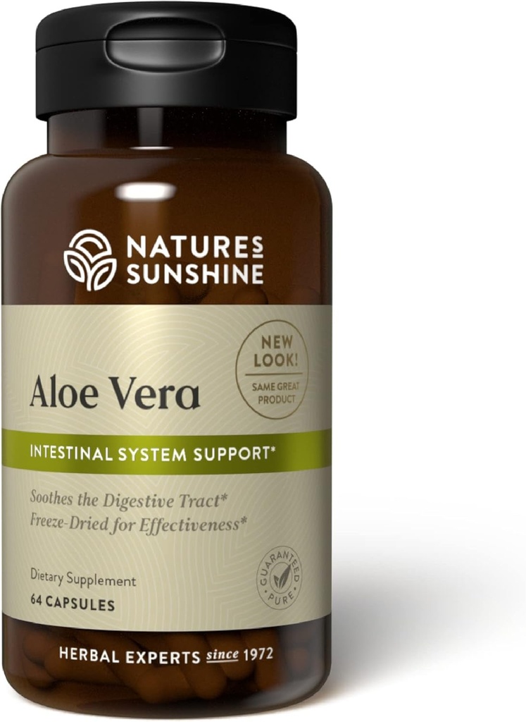 Nature's Sunshine Aloë Vera Freeze Gedroogd, 64 Capsules 