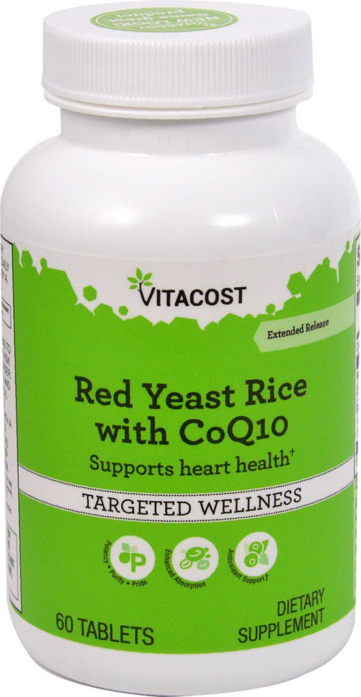 Vitacost Red Gist Rice 1200 mg met CoQ10 - Uitgebreide afgifte - 60 tabletten