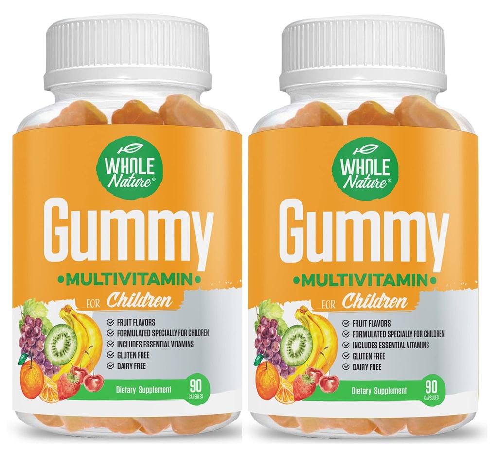 Vitaminen voor kinderen - Complete dagelijkse essentien Kinderen multivitamine en mineralen voor algemene wellness, 90 Gummies Supplementen Fruitsmaak, Geen kunstmatige suiker, zuivel en glutenvrij (2)