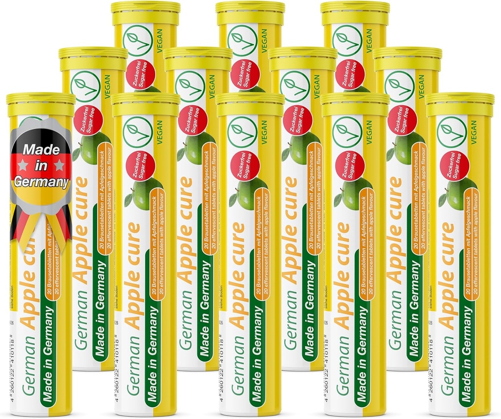 T&D Duitse Apple Cure - 240 Vegan Drink Bruistabletten - Apple Flavor - Made in Germany