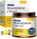 Magnesium crème voor slaap - natuurlijke topische Magnesium lotion voor pijn en benen krampen, spierontspanning, rust - nacht lichaam boter voor diepe hydratatie - veilig voor kinderen (Vanilla)