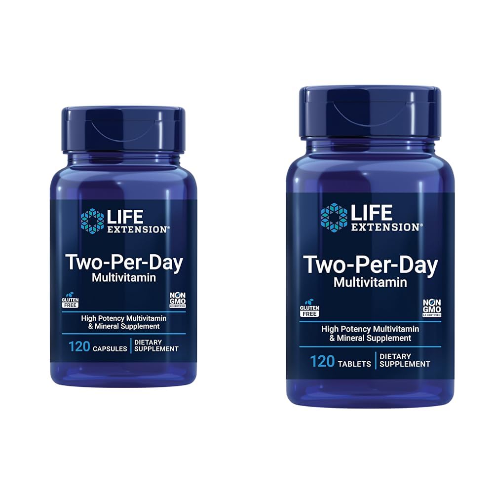 Levensverlenging Multivitamine 120 Capsules & 120 Tablets - Vitaminen B, C, D, Zink & meer dan 25 Vitaminen, Mineralen & Extracten
