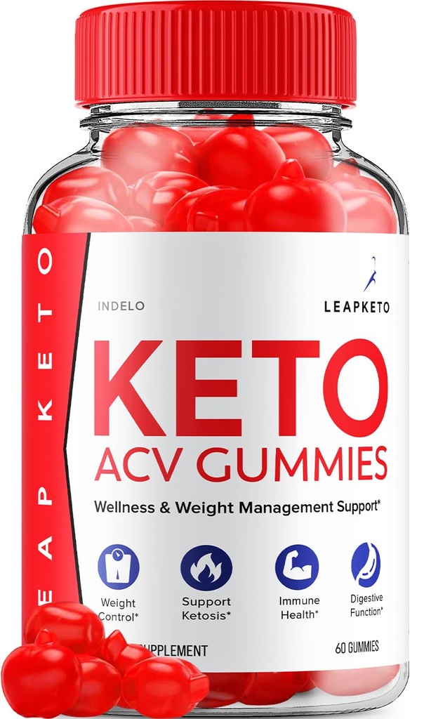 Leap Keto ACV Gummies - Geavanceerde Formule Leap Keto Plus ACV Gummies Apple Cider Vinegar Keto Leap Weight Management ACV Gummies Dieetsupplement Beoordelingen Mannen Vrouwen (60 Gummies)