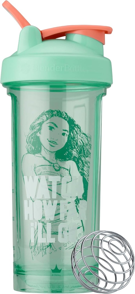 BlenderBattle Disney Princess Shaker Bottle Pro Series, Perfect voor eiwitshakes en pre-workout, 28-Ounce, Bekijk hoe ver ik ga, Moana