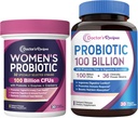 Recepten voor artsen Vrouwen Probiotica & Probiotica 100 Miljard CFUs Bundel, Vaginale & Urinaire Gezondheid, Digestieve Comfort voor mannen en vrouwen, Plank Stabiel, Vertraagde Release