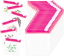 24 stuks Reizen pil Packets pil pouch zakken Herbruikbare geritste geneeskunde Bag Set Self sealing Clear Plastic Medicine Organizer met schuif slot zakken voor pillen kleine items opslag, Roze