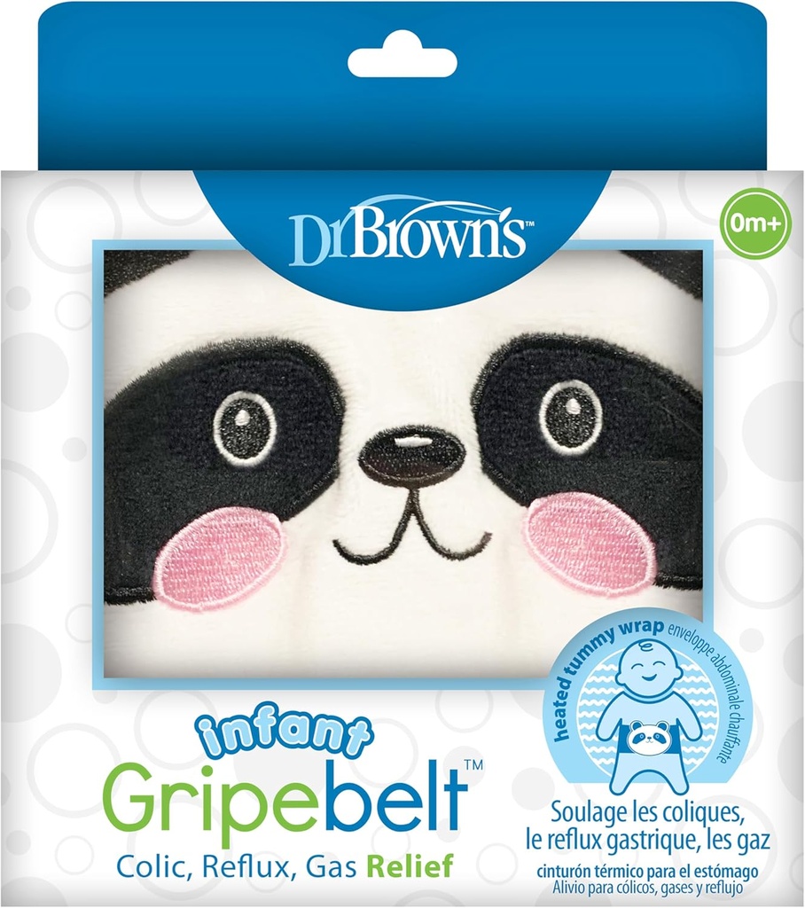 Dr. Brown's baby Gripebelt Verwarmde buikband, Soothe Baby's Tummy met zachte warmte en compressie, Panda, 0m+