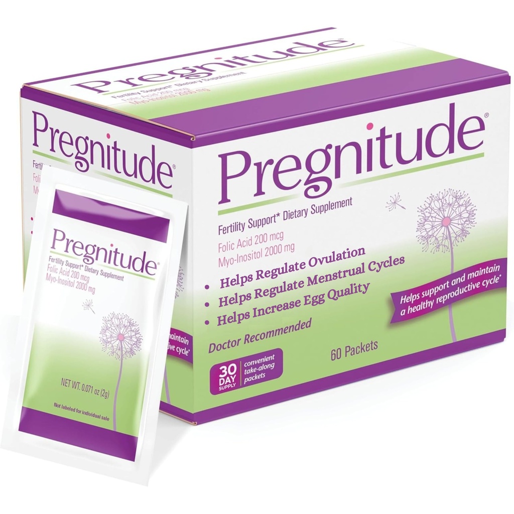 Pregnitude Reproductieve Vruchtbaarheid Ondersteuning - Helpt het bevorderen van regelmatige ovulatie - Menstruele cycli, en verhoging van de kwaliteit van eieren - 30 dagen levering 60 pakketten