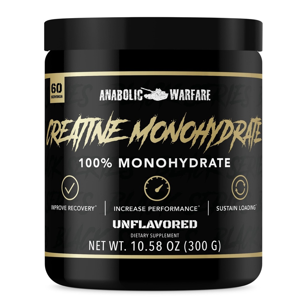 Anabole Warfare Creatine Monohydraat, Post Workout Herstel, Verhoog prestaties, Sustain Loading, Premium Creatine* (60 porties)