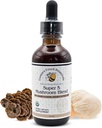 Creator's Touch Botanicals, Super 5, Mushroom, Blend 2 fl oz met Reishi, Turkey Tail, Lions Mane, Chaga en Maitake Paddenstoelen voor Immune Ondersteuning. Dubbele extractie, Macerated.