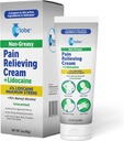 Globe Pain Relieving Cream Plus 4% Lidocaïne, maximale sterkte Numbing Relief, snelle acting Topische therapie voor spierpijn, gewrichtspijn, rugpijn, nekpijn, pijn, verstuiking & spams, ongeparfumeerd, 3oz