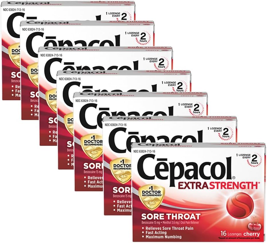 Cepacol Maximale sterkte Throat Drop Lozen, Cherry, 16 Tellen (pakket van 7)