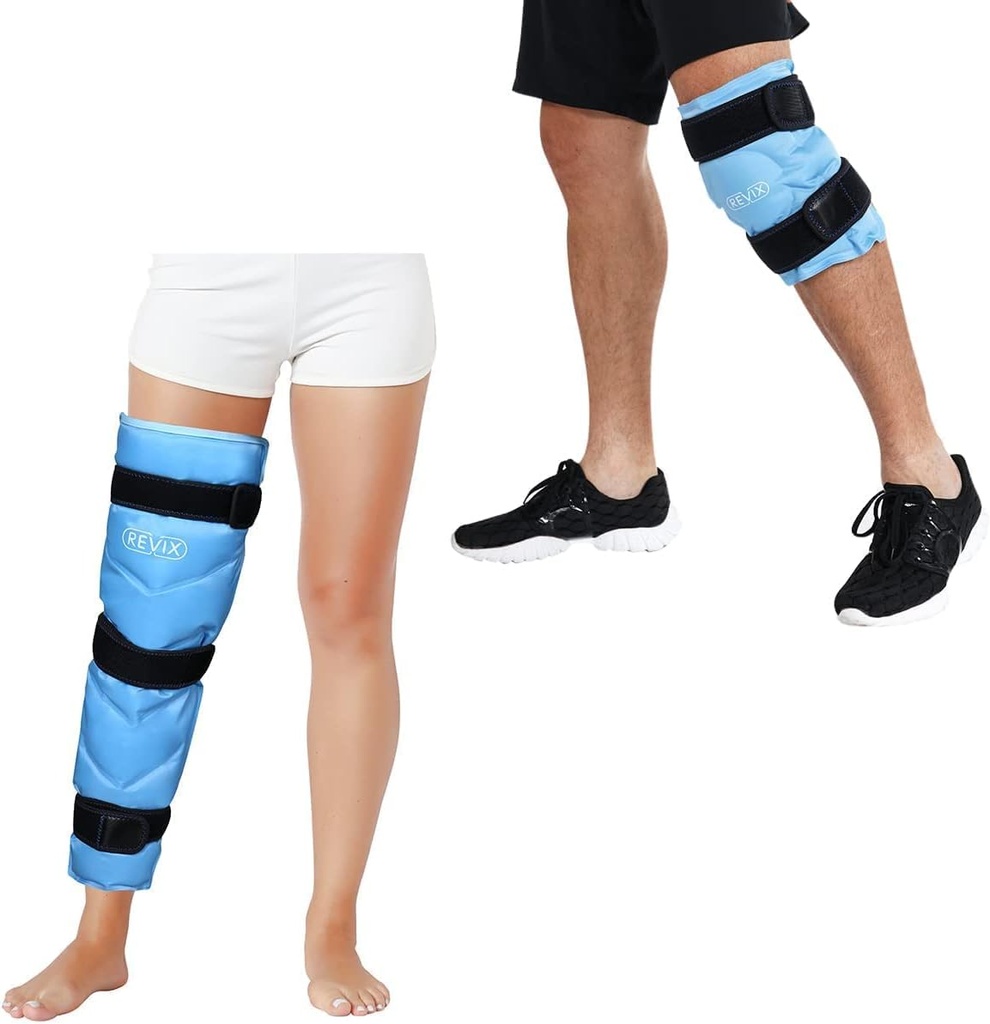 REVIX knie Ice Pack Wrap voor Verwondingen Herbruikbare en grote Gel Ice Wrap voor Been, Hip, Thigh, Knie en Shin Splint