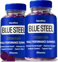 (2 Pack) Blue Steel Gummies for Men, Daily Nutrition to Boost Vertrouwen en algemene gezondheid, Alle natuurlijke supplement voor ondersteuning Peak Performance, Official Male Gummy, BlueStaal Reviews (120 Gummies)