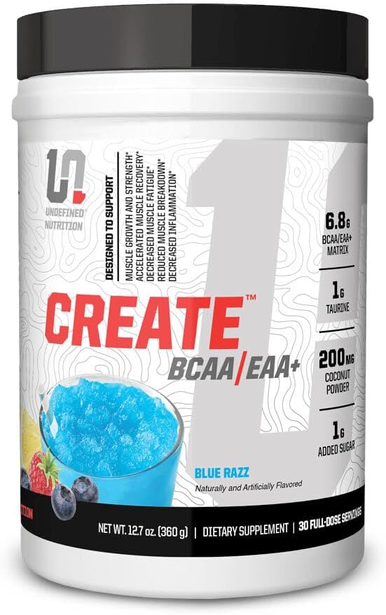 Niet-gedefinieerde voeding BCAA/EAA+ door Brian Shaw -Muscle Recovery & Endurance, 6.8g BCAA/EAA Matrix -Full Spectrum BCAA + Essential Amino Acids Supplement (127 oz, Blue Razz)
