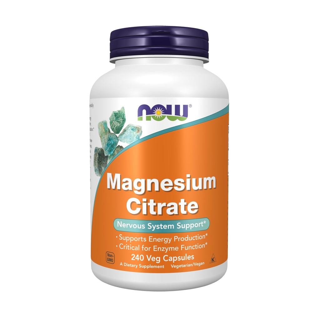NU Voedingssupplementen, Magnesium citraat, Enzyme Functie*, Zenuwstelselondersteuning*, 240 Veg Capsules