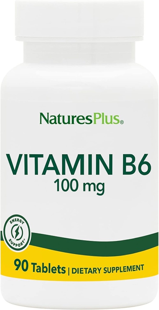 Natures Plus Vitamine B6 100 mg - Vegetarisch, Glutenvrij - 90 tabletten, 90 porties