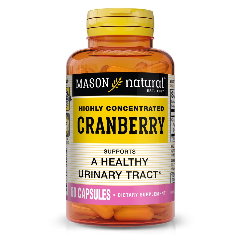 MASON NATUURLIJKE Cranberry Zeer geconcentreerd 900 mg, 1 maand levering, Antioxidant & Immune Health, Ondersteunt gezonde t, 1 Pack