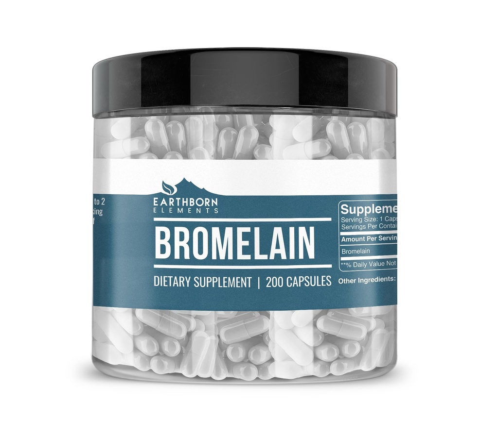 Earthborn Elements Bromelain 200 Capsules, Pure & Onverdund, Geen additieven