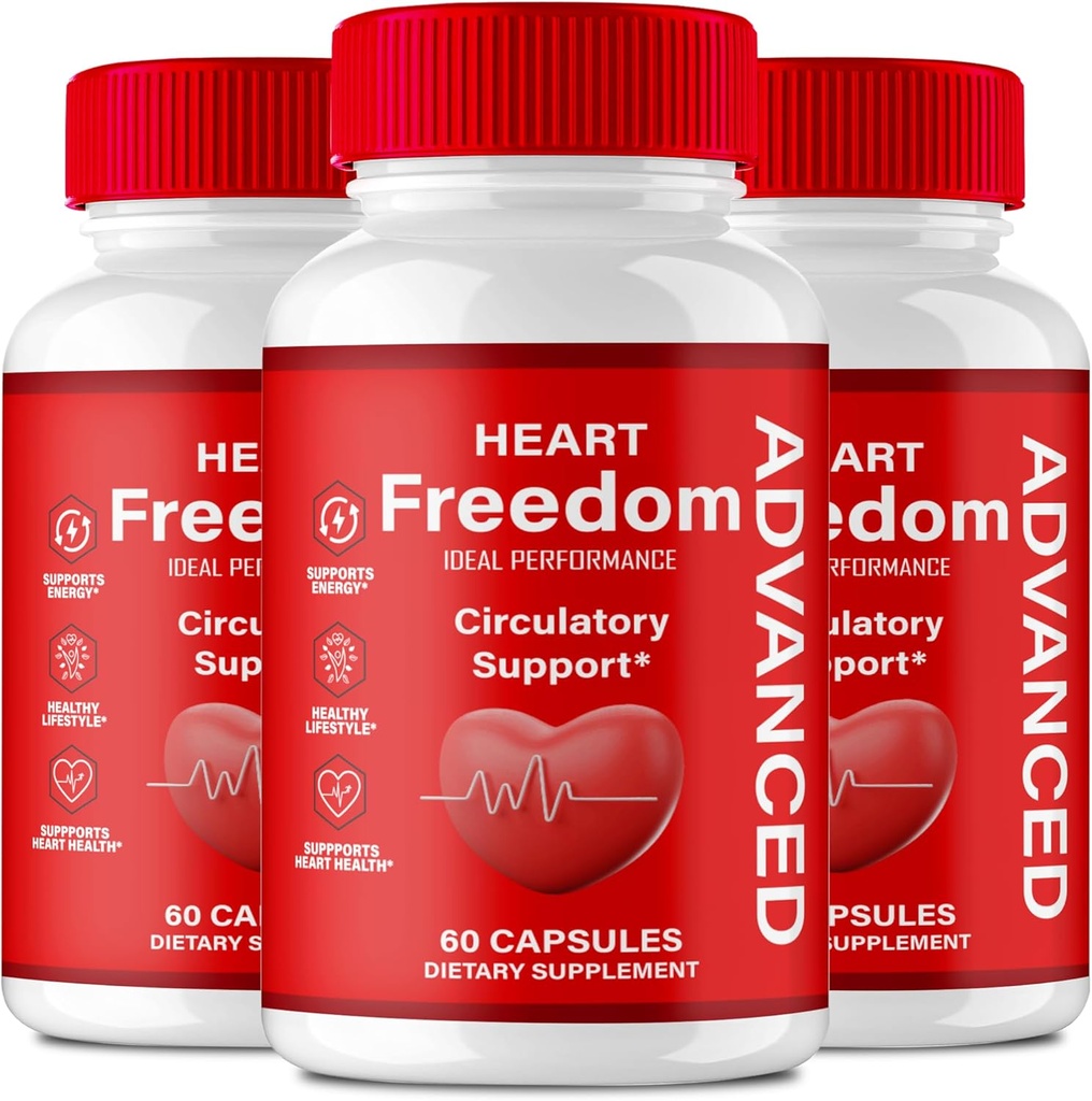 Hartvrijheid Capsules, Official HeartFreedom Pillen - Energie en gezondheid Maximale sterkte, Hartvrijheid Circulatie Ondersteuning Capsules, Alle Natuurlijke Glyco Optimizer, Premium Formule Reviews (3 Pack)