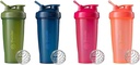 BlenderBattle 2-Pack 28-Ounce Classic Shaker Flessen voor Protein Shakes en Pre Workout, Moss/Moss en Navy/Navy en All Pink en Coral