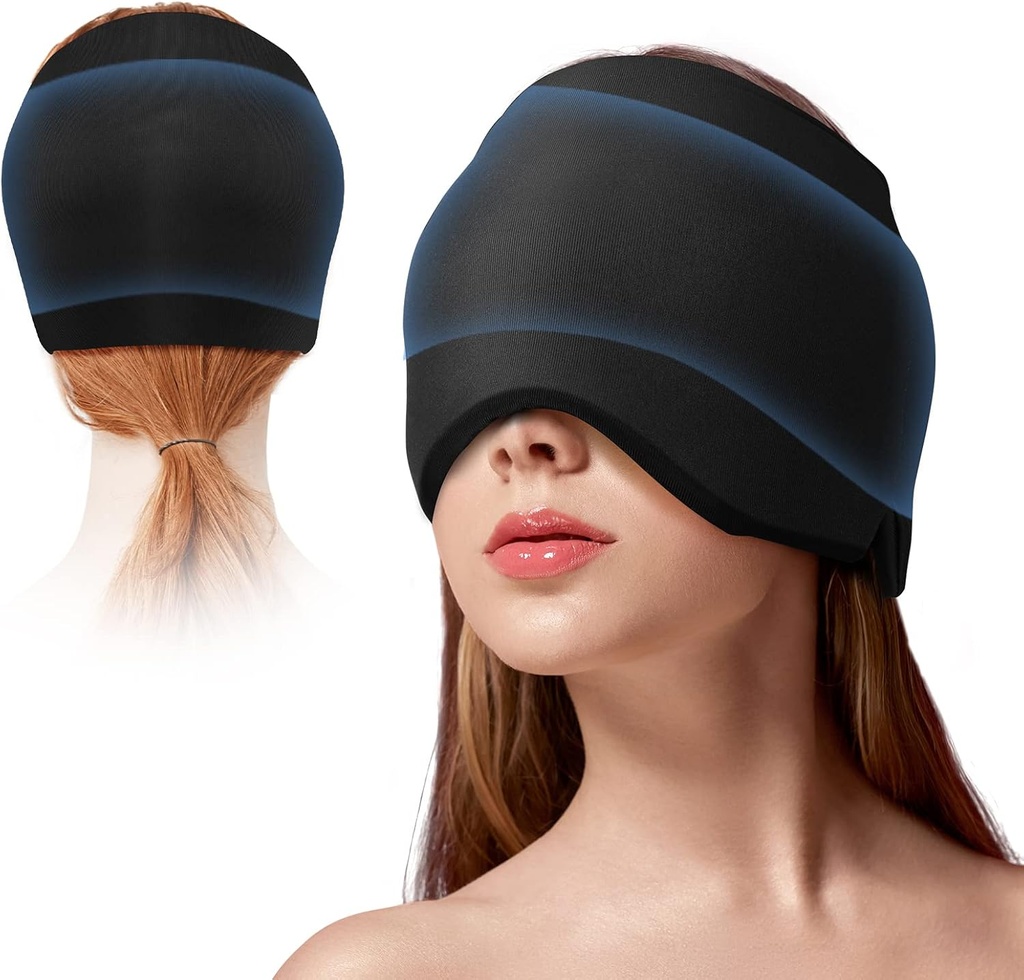 Migraine Ice Head Wrap Hoofdpijn Relief Hat voor Migraine met koude en warme therapie Flexibele ijshoofd Wrap voor gezwollen ogen Koude Compress Hoofdpijn Relief Cap voor spanning Sinus & Stress