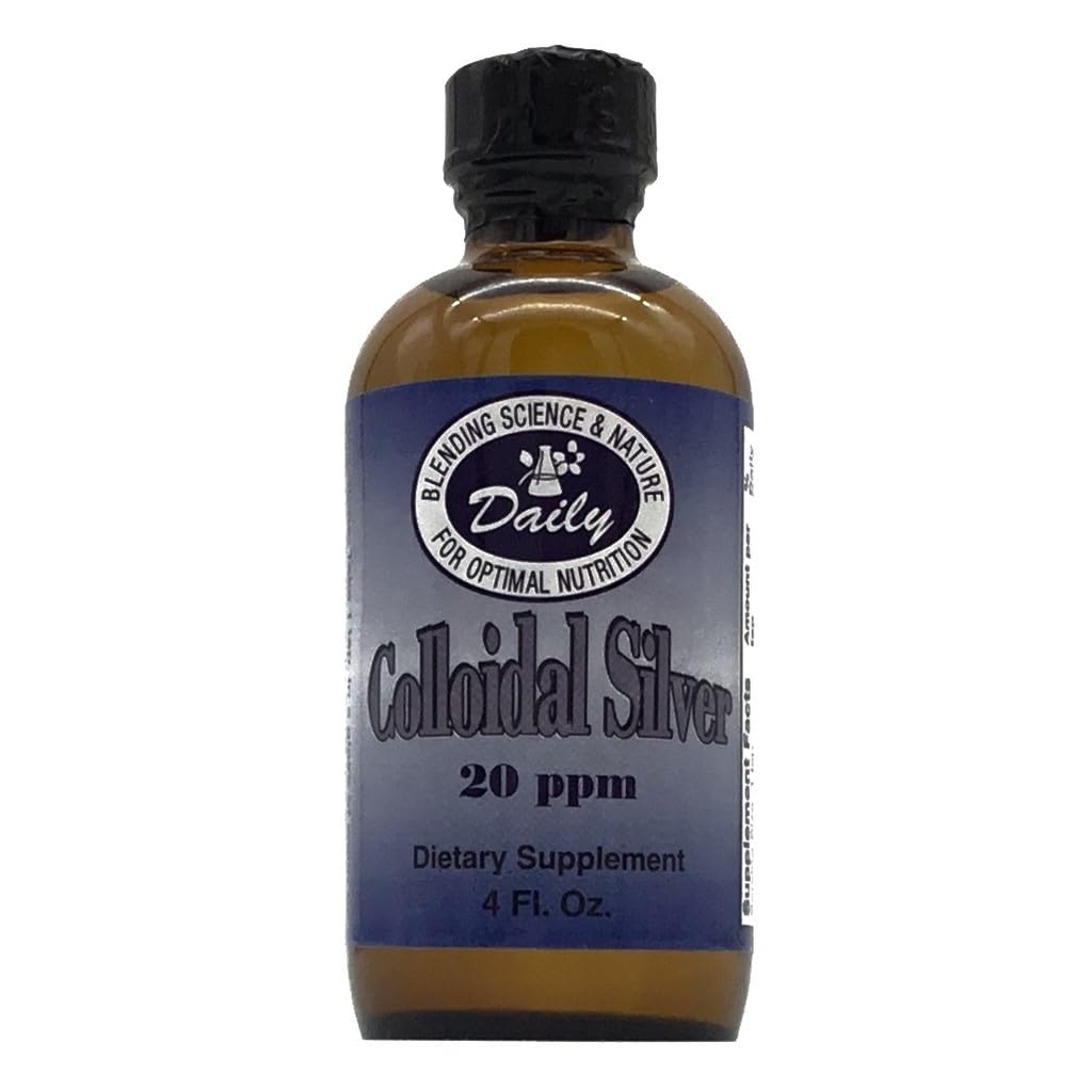 Dagelijkse productie Colloïdaal zilver, 20 ppm (voedingskwaliteit) 4 floz
