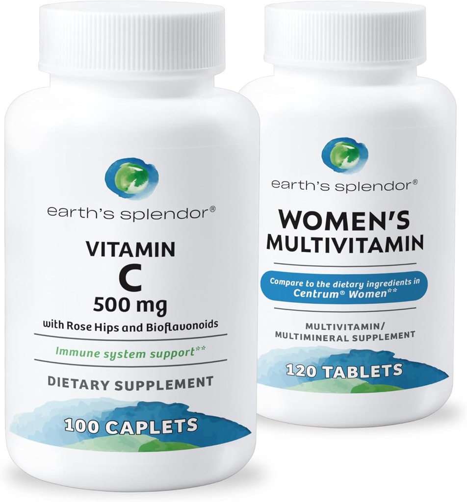 Splendor Vrouwen Multivitamine & Immuun Ondersteuning van de Aarde Ondersteunt de algehele Wellness, Metabolisme, Antioxidant Gezondheid met Vitamine B12, C, D, Biotin, Rose HIPS 